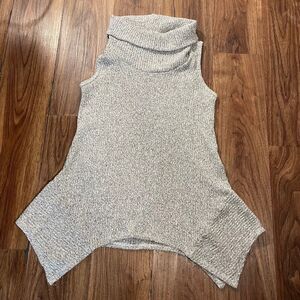 Lord & Taylor DESIGN LAB Cowl Neck Sleeveless Sweater Knit Top Womens M Gray USA